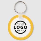 カスタム黄色のプロモーションビジネスロゴのブランド キーホルダー (正面)
