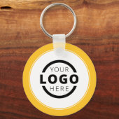 カスタム黄色のプロモーションビジネスロゴのブランド キーホルダー (正面)