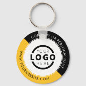 カスタム黄色のプロモーションビジネスロゴのブランド キーホルダー (裏面)