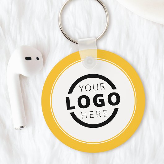 カスタム黄色のプロモーションビジネスロゴのブランド キーホルダー