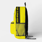 カスタム黄色の黒名、番号、チームスポーツ プリントバックパック (右)
