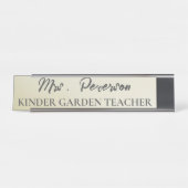 カスタム黄色グラデーション先生 デスクネームプレート (正面)