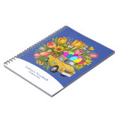 カスタム黄色トラックの運イースターエッグの花 ノートブック (左側)