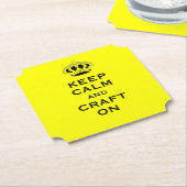 カスタム黄色保Calm （あなたの言葉） 6のセット ペーパーコースター (アングル)