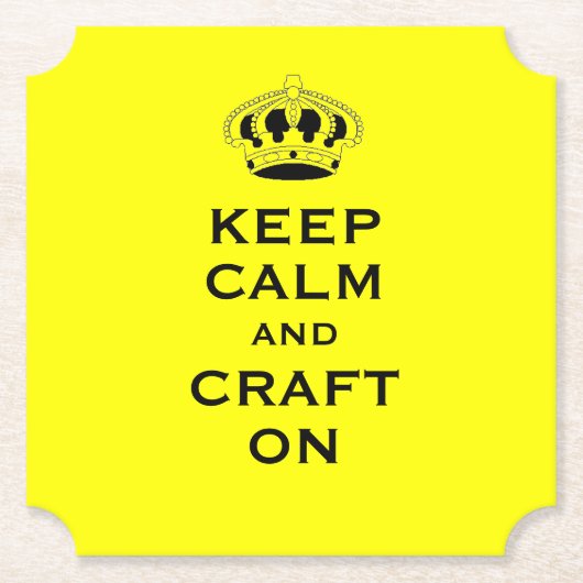 カスタム黄色保Calm （あなたの言葉） 6のセット ペーパーコースター (正面)