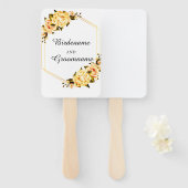 カスタム黄色結婚のファンのセット ハンドファン (正面&裏面)