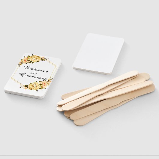 カスタム黄色結婚のファンのセット ハンドファン (組立なし)