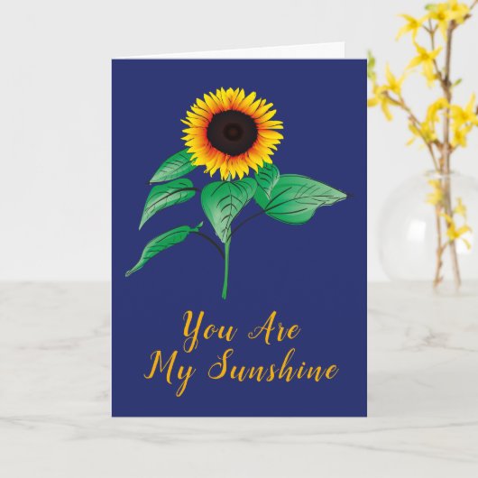 カスタム黄色色彩の鮮やか水色ひまわり植物 カード (黄色い花)