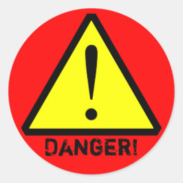 カスタム黄色、赤、黒のシ警告ンボル ラウンドシール