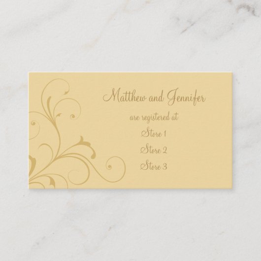 カスタム黄金結婚のギフト登録カード エンクロージャーカード (正面)