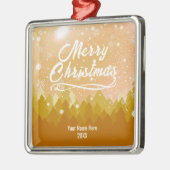 カスタム黄金雪の平和な森メリークリスマス メタルオーナメント (左)