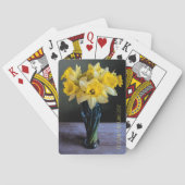 カスタム黄鮮やか水仙の静物画 トランプ (裏面)