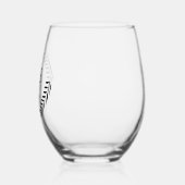 カスタム黒い書道カップル名イニシャル ステムなしワイングラス (左)