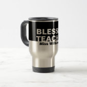 カスタム黒い賛美先生 トラベルマグ (正面左)