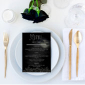 カスタム黒と灰色のフローラゴシックのメ結婚ニュー メニュー