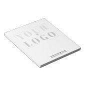カスタム黒と白の背景の色が消えたロゴ ノートパッド (アングル)