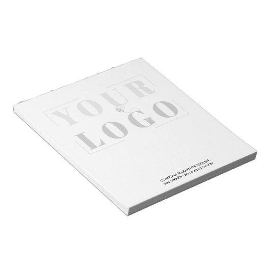 カスタム黒と白の背景の色が消えたロゴ ノートパッド (アングル)