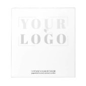 カスタム黒と白の背景の色が消えたロゴ ノートパッド (正面)