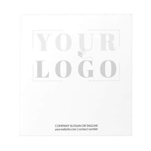 カスタム黒と白の背景の色が消えたロゴ ノートパッド (正面)