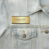 カスタム黒と金ゴールド手書きエレガントテンプレート 名札 (インサイチュ)