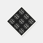 カスタム黒のビジネスのロゴパターン スタンダードカクテルナプキン (角)