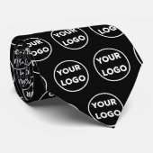 カスタム黒のビジネスのロゴパターン ネクタイ (ロール)