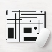 カスタム黒の幾何学図形マウスパッド マウスパッド (マウス)