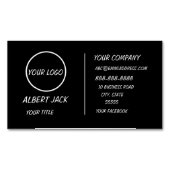 カスタム黒まモダンたは任意のカラープロフェッショナル マグネット名刺 (正面)