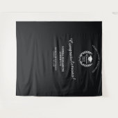 カスタム黒エレガント卒業パーティーバックドロップ タペストリー (正面(横))