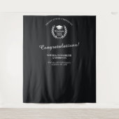 カスタム黒エレガント卒業パーティーバックドロップ タペストリー (正面)