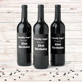 カスタム黒エレガント最後に法的21歳の誕生日 ワインラベル