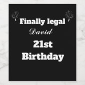 カスタム黒エレガント最後に法的21歳の誕生日 ワインラベル (シングルラベル)
