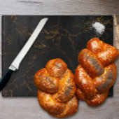 カスタム黒エレガント金ゴールドマーブルシャッバットチャラ カッティングボード