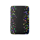 カスタム黒カラフル水玉模様パーソナライズされた バスマット (正面縦)