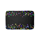 カスタム黒カラフル水玉模様パーソナライズされた バスマット (正面)