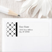 カスタム黒クロス差出人住所ラベル ラベル (インサイチュ)