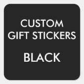 カスタム黒スクエアギフトステッカーテンプレート スクエアシール (正面)
