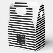 カスタム黒ストライプの白結婚式の引き出物箱 フェイバーボックス (オープン)
