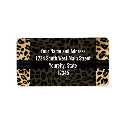 カスタム黒ヒョウ柄の宝石女子卒業 ラベル (正面)