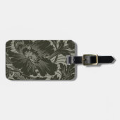 カスタム黒フラワーラインアートラゲージタグ ラゲッジタグ (正面横)