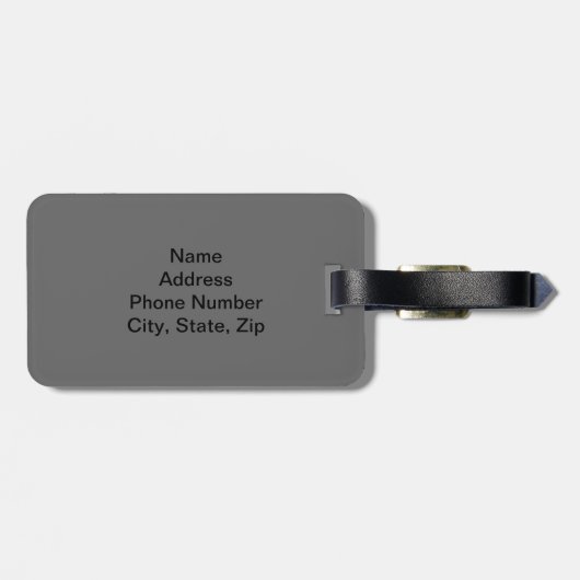 カスタム黒フラワーラインアートラゲージタグ ラゲッジタグ (裏面横)