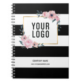 カスタム黒フローラ会社のロゴプロモーション ノートブック (正面)