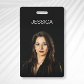 カスタム黒ミニマル企業の社員の写真ID バッジ