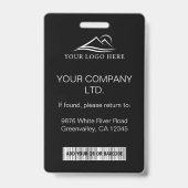 カスタム黒ミニマル企業の社員の写真ID バッジ (裏面)