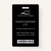 カスタム黒ミニマル企業の社員の写真ID バッジ (裏面)