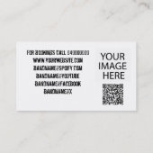 カスタム黒モダン白バンドQRコード 名刺 (裏面)