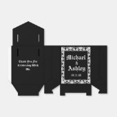 カスタム黒モダン白レースモノグラム フェイバーボックス (折り畳みなし)