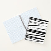 カスタム黒モダン線とホワイトラインの抽象芸術アート ノートブック (内部)