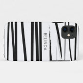 カスタム黒モダン線とホワイトラインの抽象芸術アート Case-Mate iPhoneケース (裏面(横))