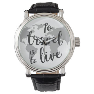 カスタム黒ヴィンテージ革 腕時計